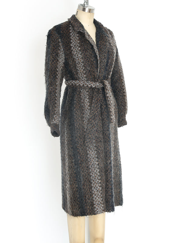 Belted Wool Striped Knit Jacket Jacket arcadeshops.com