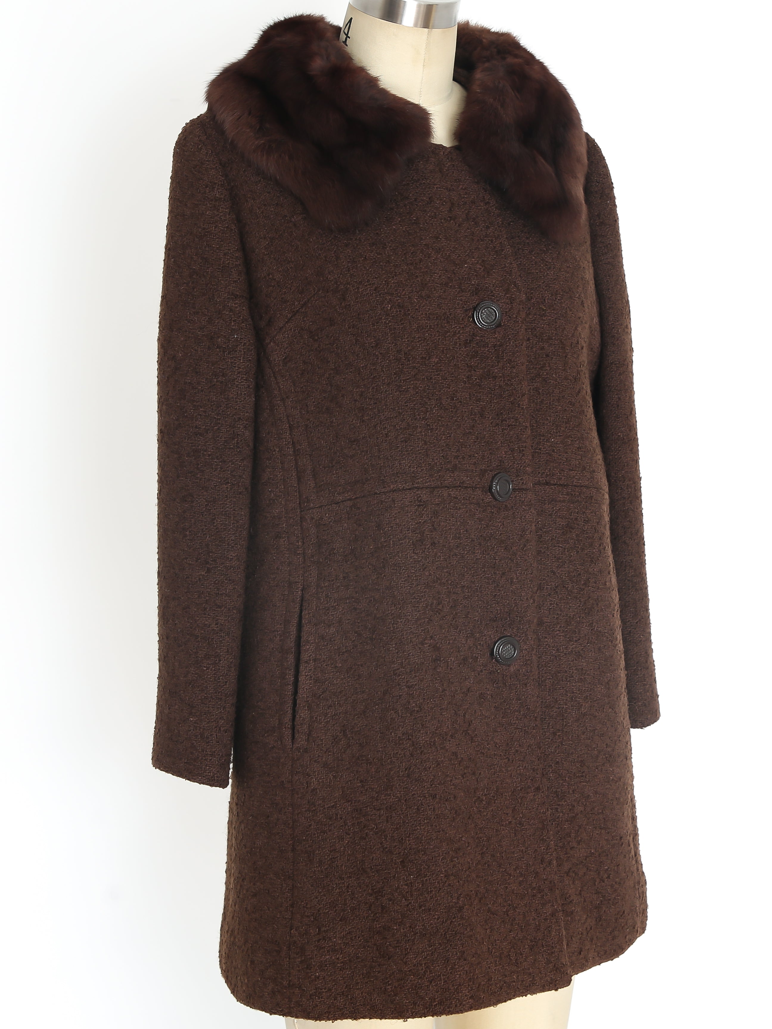 Tweed jacket 2024 with fur collar