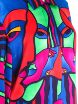 Escada Neon Face Print Silk Shirt Top arcadeshops.com