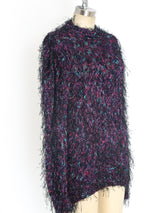Jewel Toned Shag Knit Sweater Top arcadeshops.com