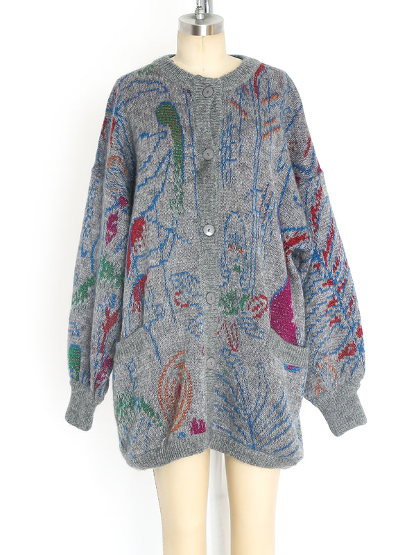 Escada Lurex Patterned Mohair Sweater Jacket arcadeshops.com