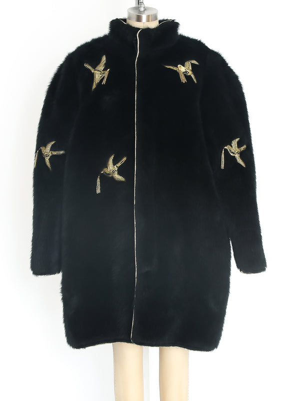 Kansai Faux Fur Coat with Swallows Jacket arcadeshops.com