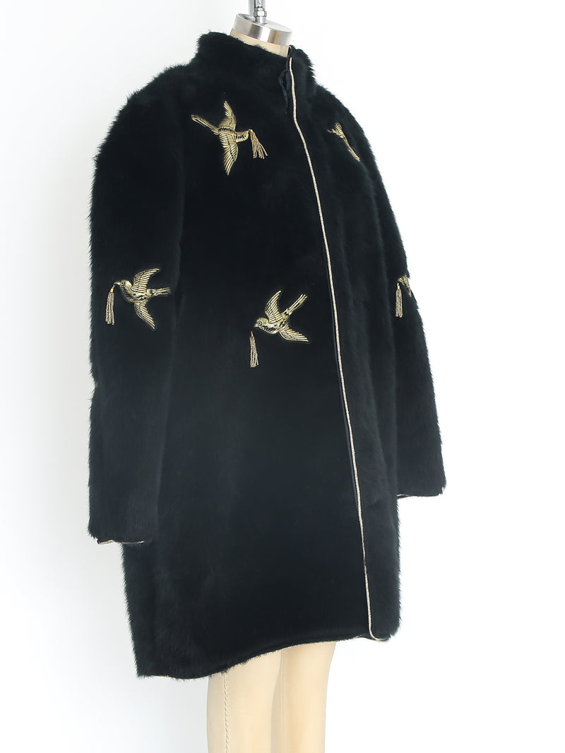 Kansai Faux Fur Coat with Swallows Jacket arcadeshops.com