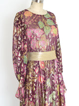 Christian Dior Metallic Floral Gown Dress arcadeshops.com