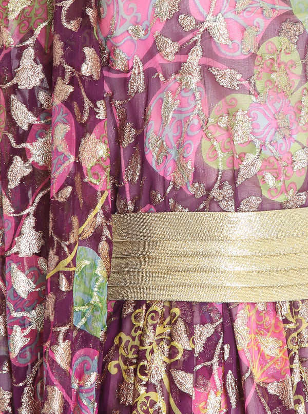 Christian Dior Metallic Floral Gown Dress arcadeshops.com