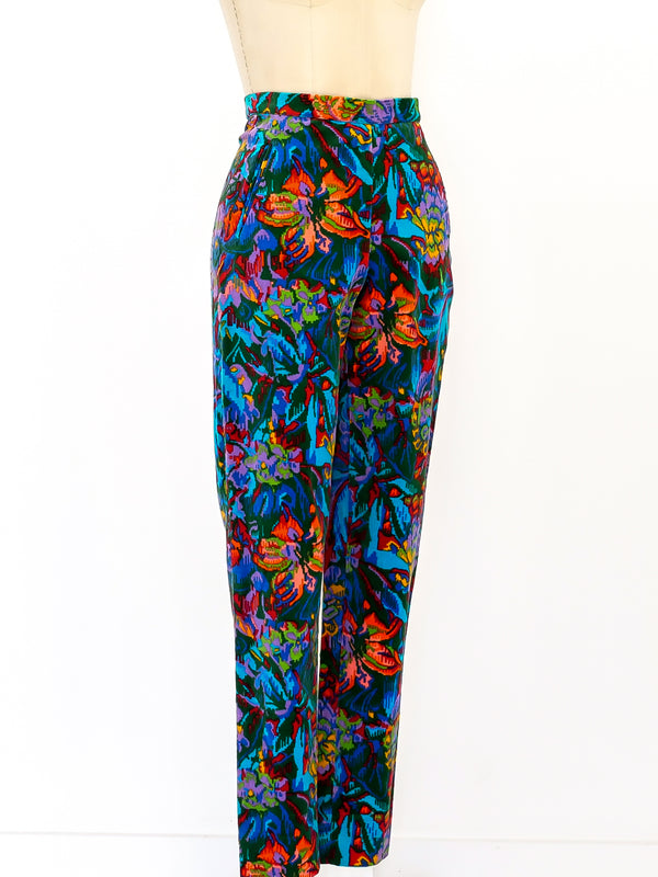 Fiorucci Floral Velveteen Pants Bottom arcadeshops.com