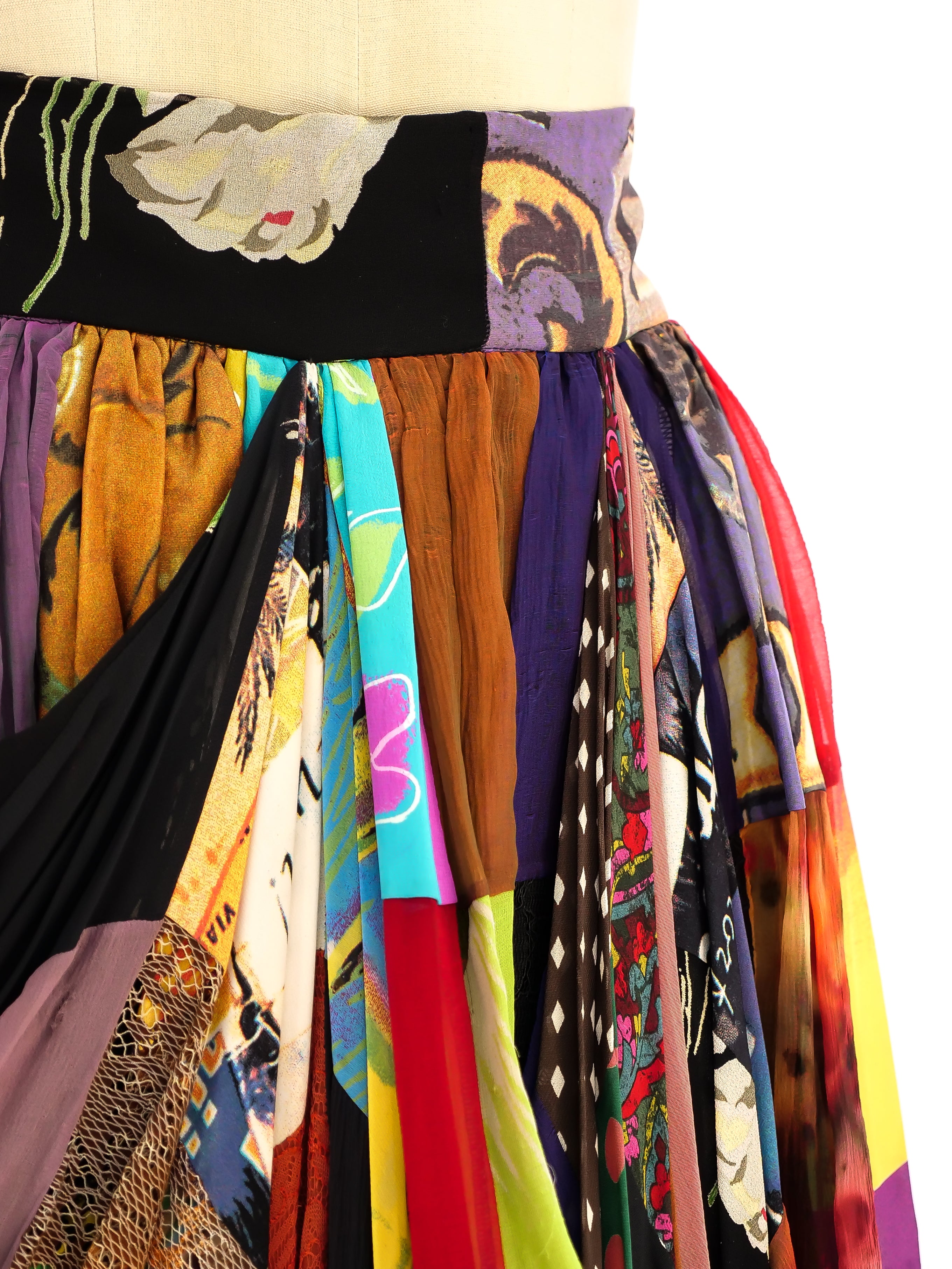 1993 Dolce & Gabbana Silk Patchwork Skirt