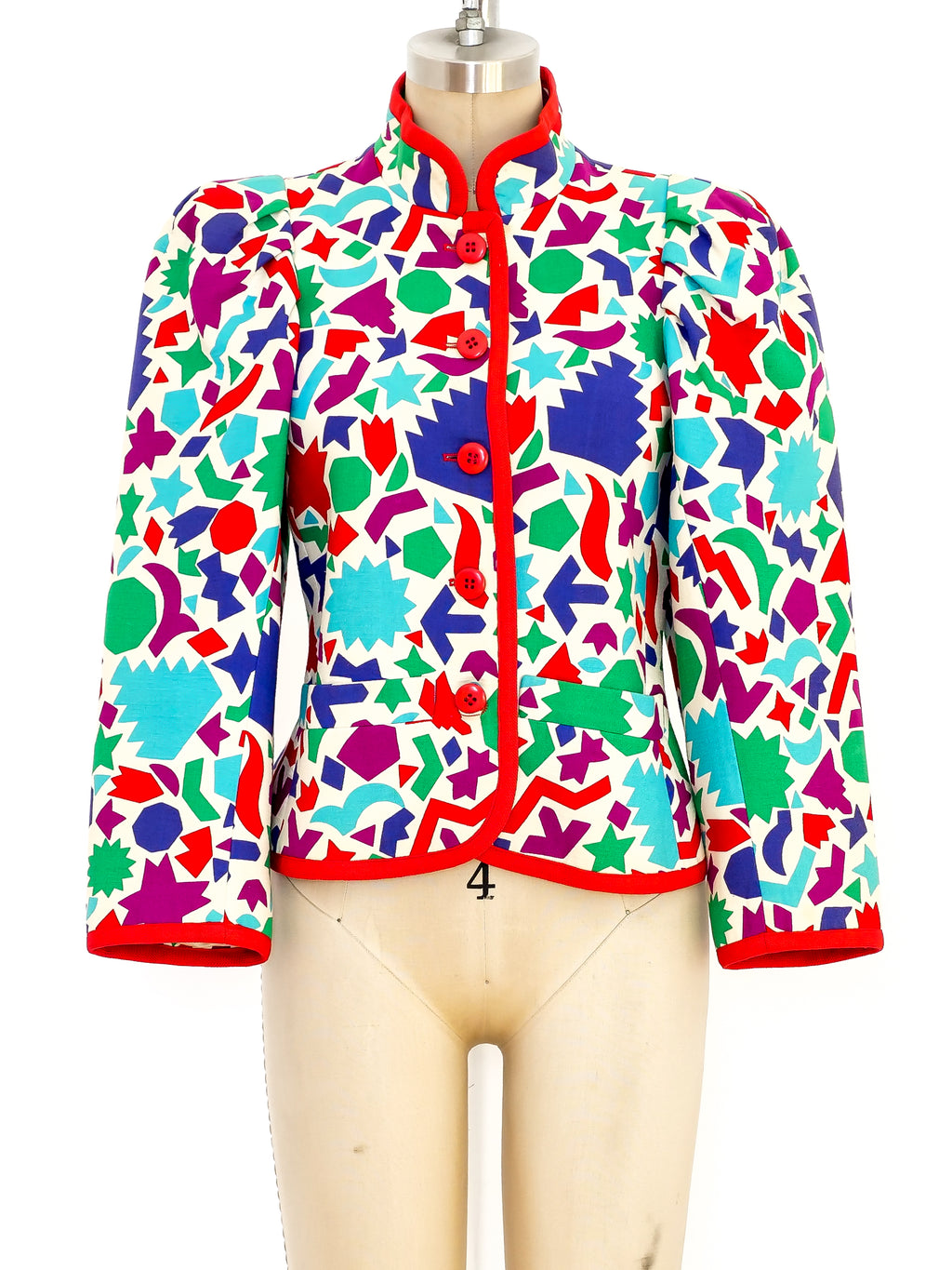 美品 YVES SAINT LAURENT rive gaucheジャケット46 Vintage Yves Saint Laurent Rive Gauche Print Quilted Jacket