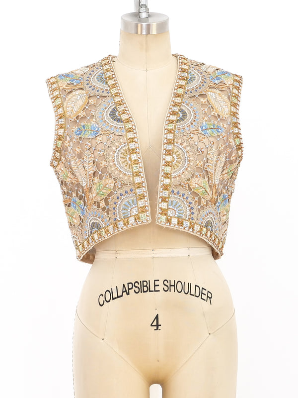 Mary McFadden Bead Embellished Vest Top arcadeshops.com