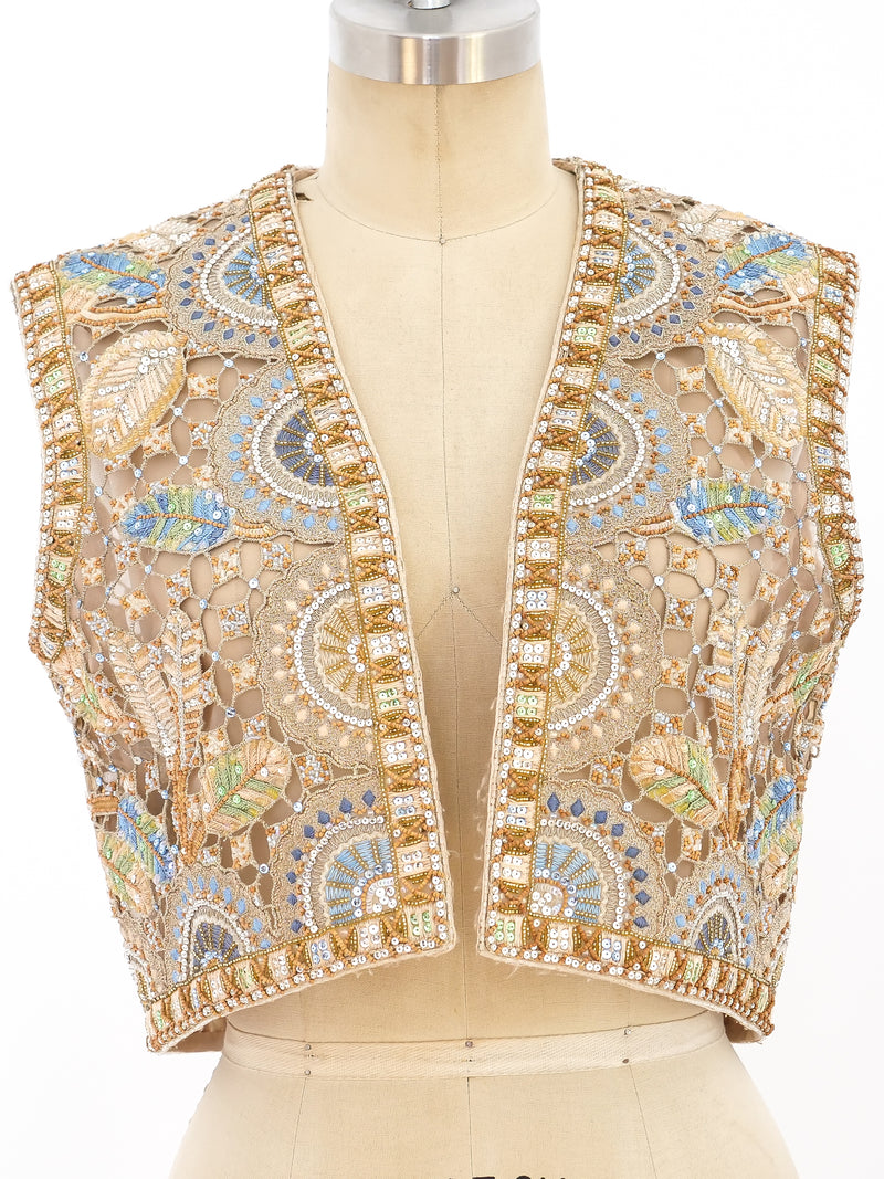 Mary McFadden Bead Embellished Vest Top arcadeshops.com