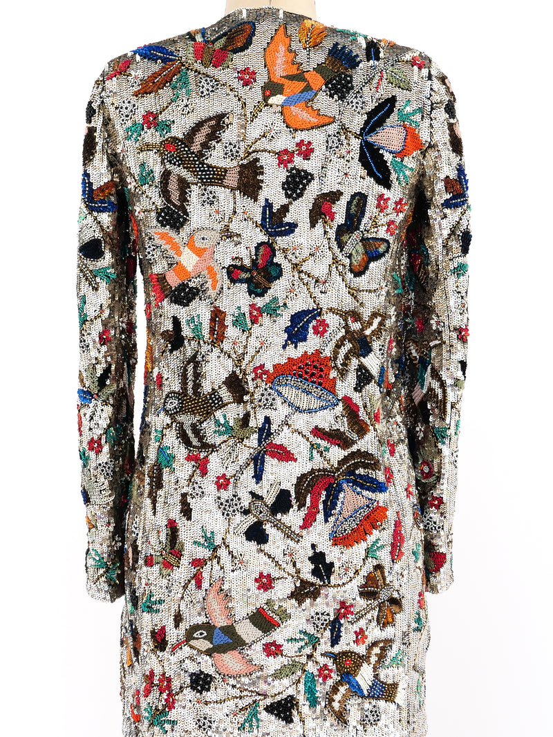 Embellished Bird and Floral Motif Jacket Jacket arcadeshops.com