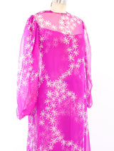 Galanos Printed Silk Chiffon Gown Dress arcadeshops.com