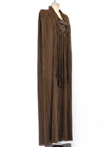 Mali Copper Plisse Pleated Maxi Dress Dress arcadeshops.com