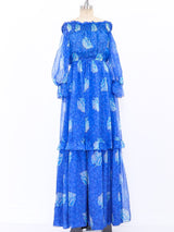 Oscar de la Renta Floral Chiffon Gown Dress arcadeshops.com