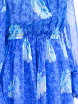 Oscar de la Renta Floral Chiffon Gown Dress arcadeshops.com