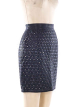 Gianni Versace Embellished Quilted Leather Skirt Bottom arcadeshops.com