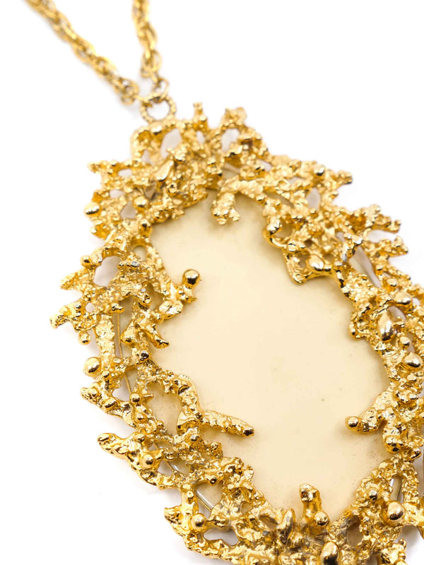 Textured Teardrop Pendant Necklace Accessory arcadeshops.com