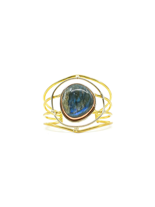 Labradorite Adorned Wire Cuff Accessory arcadeshops.com