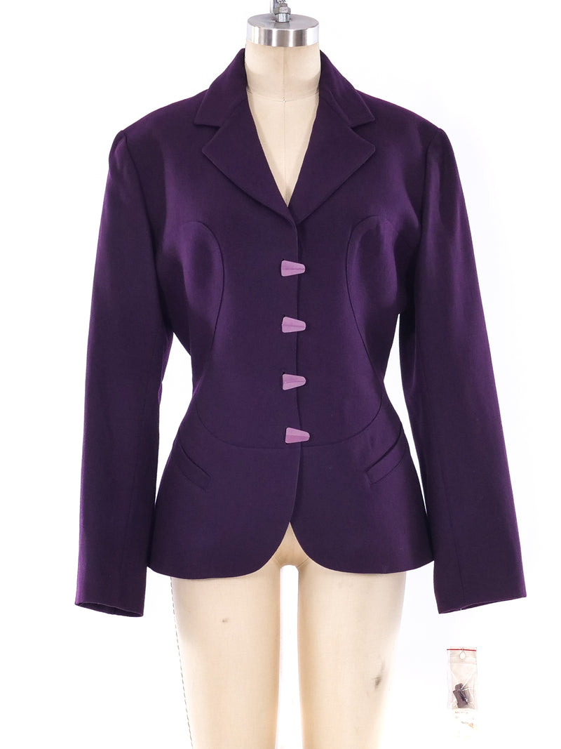 Alaia Plum Wool Blazer Jacket arcadeshops.com