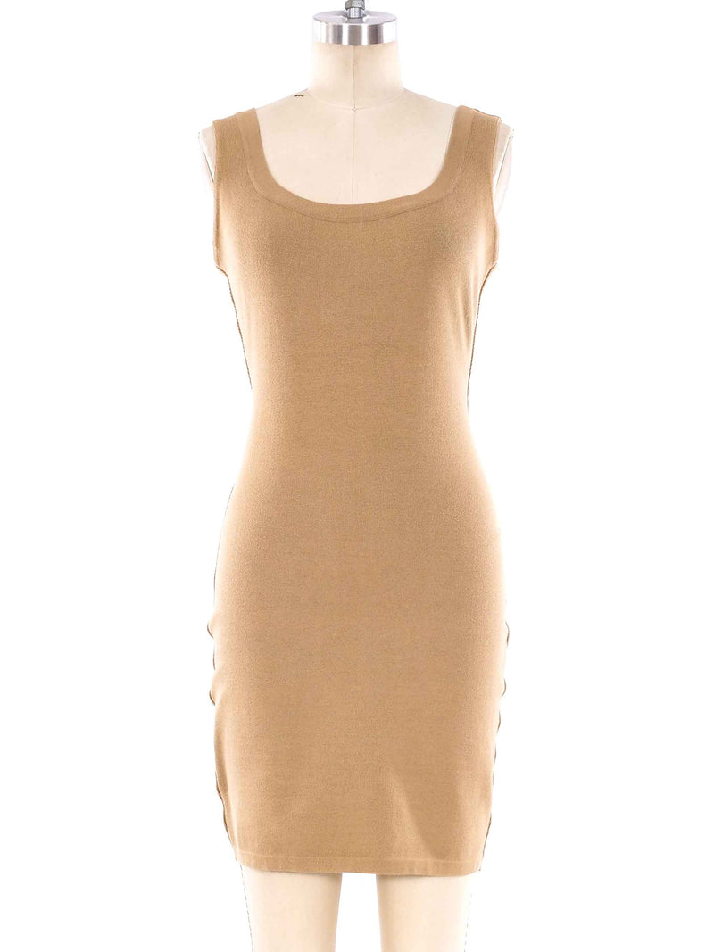 Alaia Taupe Knit Tank Dress Dress arcadeshops.com