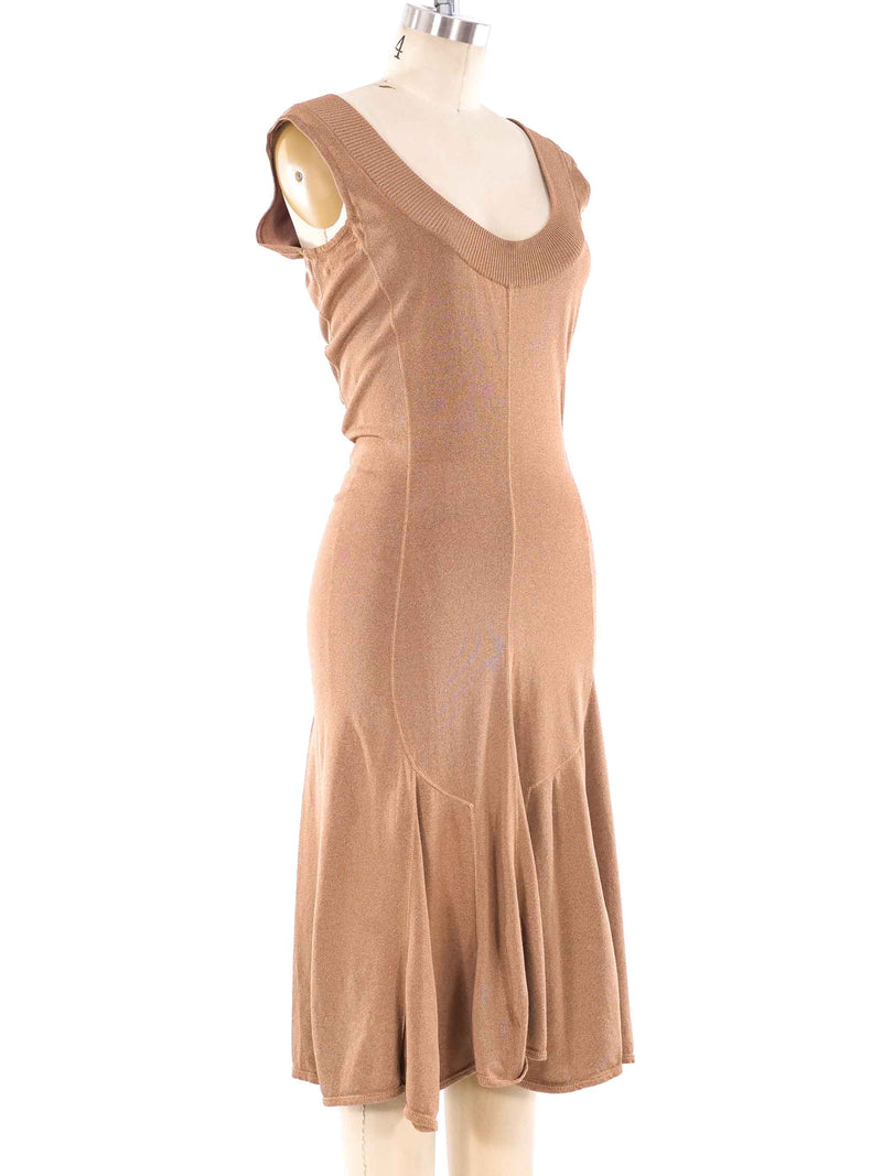 Alaia Taupe Sleeveless Dress Dress arcadeshops.com