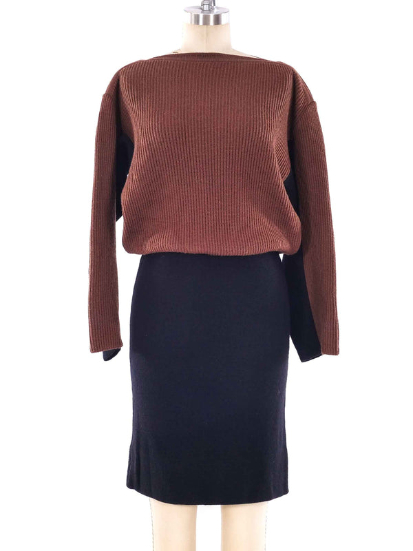 Alaia Two Tone Knit Sweater Dress Dress arcadeshops.com