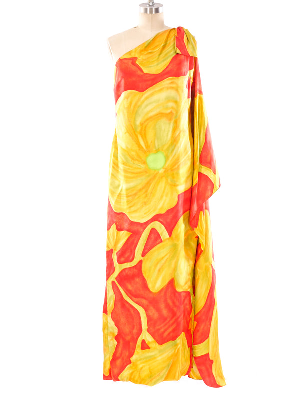 Floral Printed One Shoulder Maxi Dress Dress arcadeshops.com