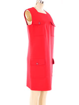 Gianni Versace Red Utility Dress Dress arcadeshops.com