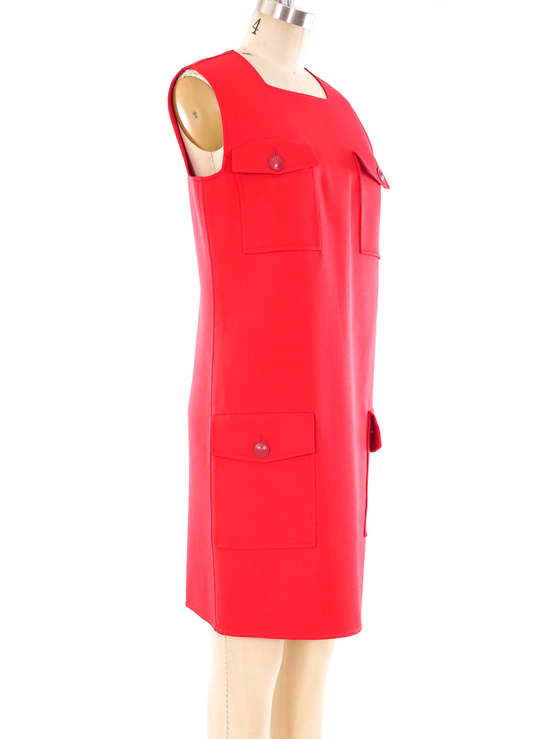 Gianni Versace Red Utility Dress Dress arcadeshops.com