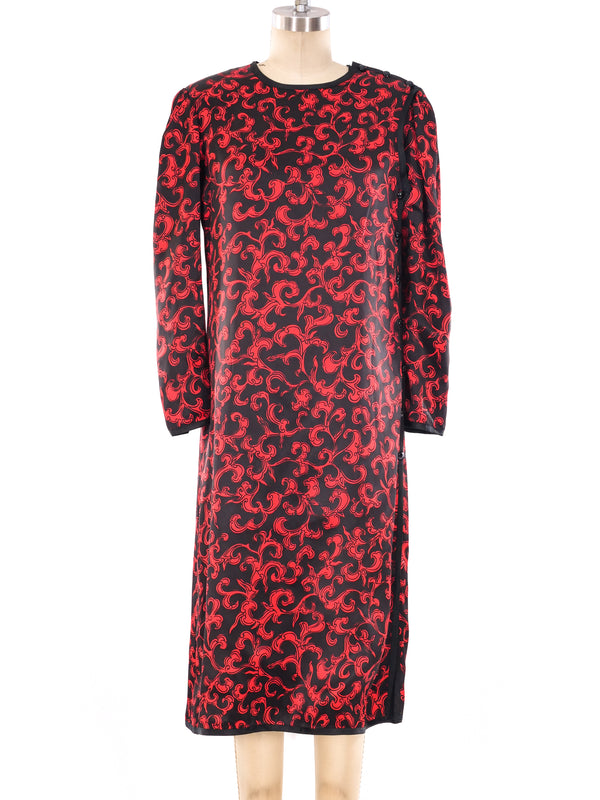 Yves Saint Laurent Baroque Printed Satin Dress Dress arcadeshops.com