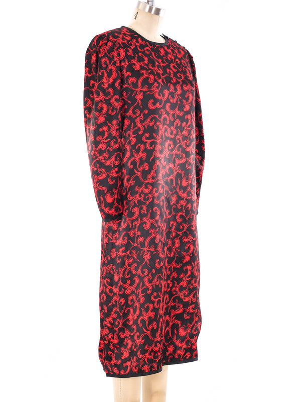 Yves Saint Laurent Baroque Printed Satin Dress Dress arcadeshops.com