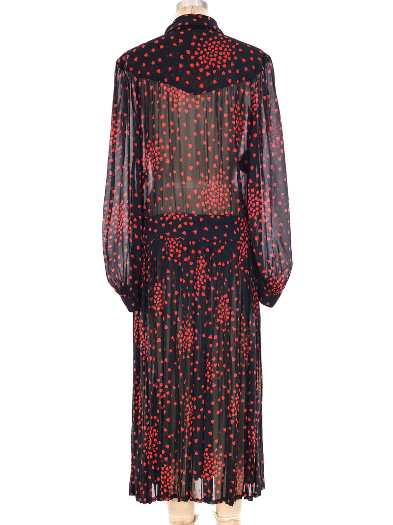 Ted Lapidus Heart Printed Chiffon Dress Dress arcadeshops.com