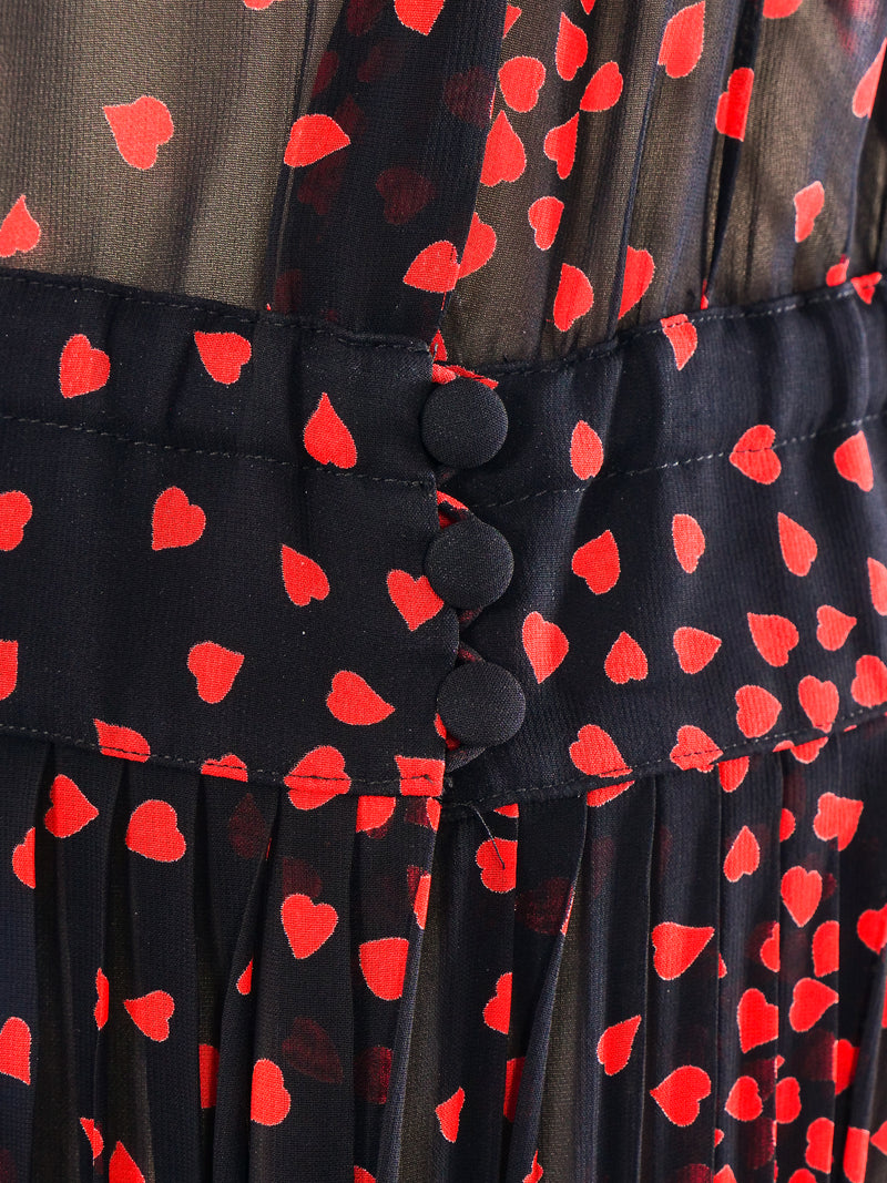 Ted Lapidus Heart Printed Chiffon Dress Dress arcadeshops.com