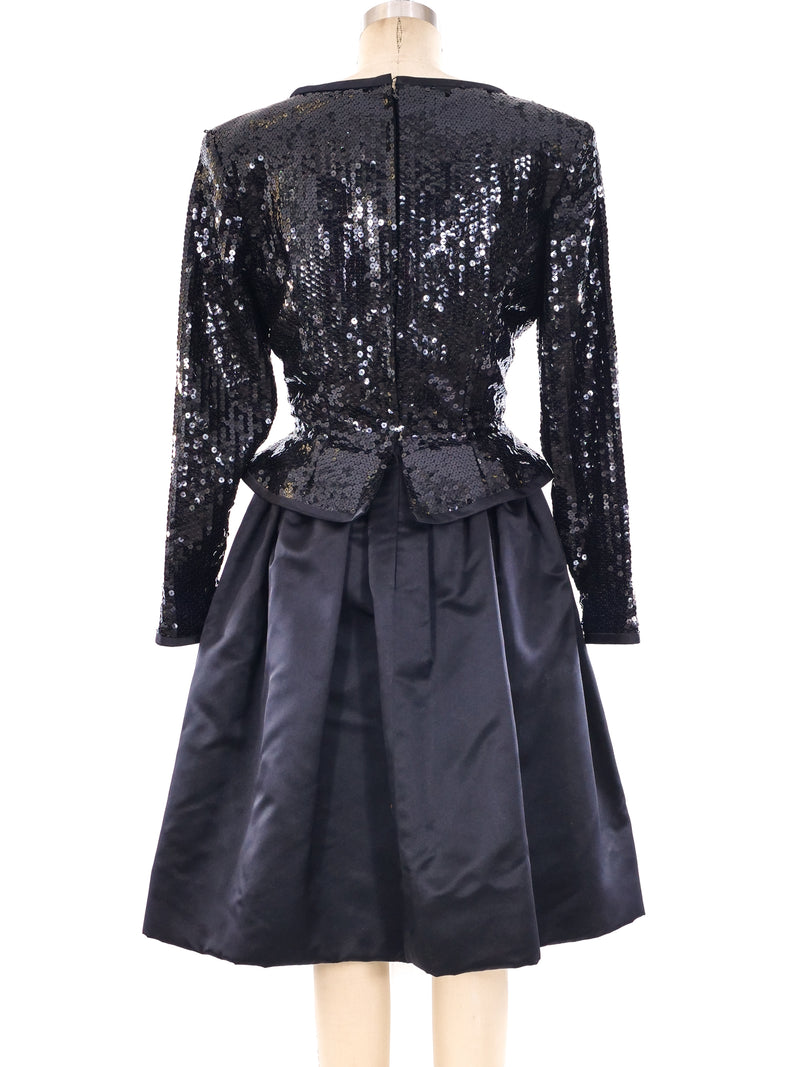 Travilla Sequin Embellished Peplum Dress Dress arcadeshops.com