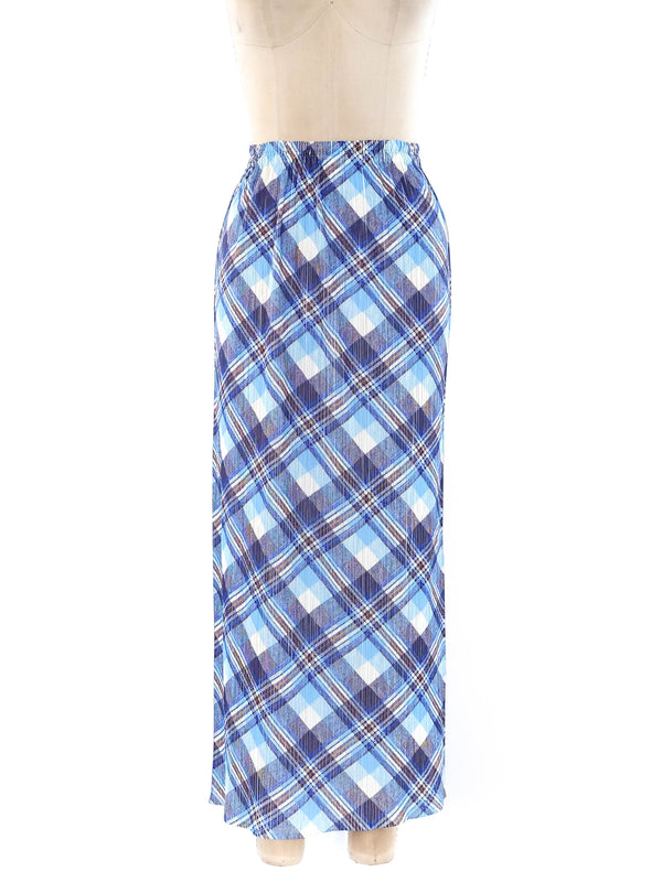 Issey Miyake Pleats Please Plaid Skirt Bottom arcadeshops.com