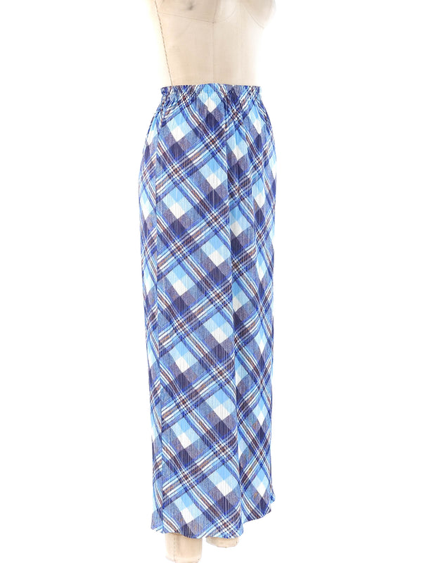 Issey Miyake Pleats Please Plaid Skirt Bottom arcadeshops.com
