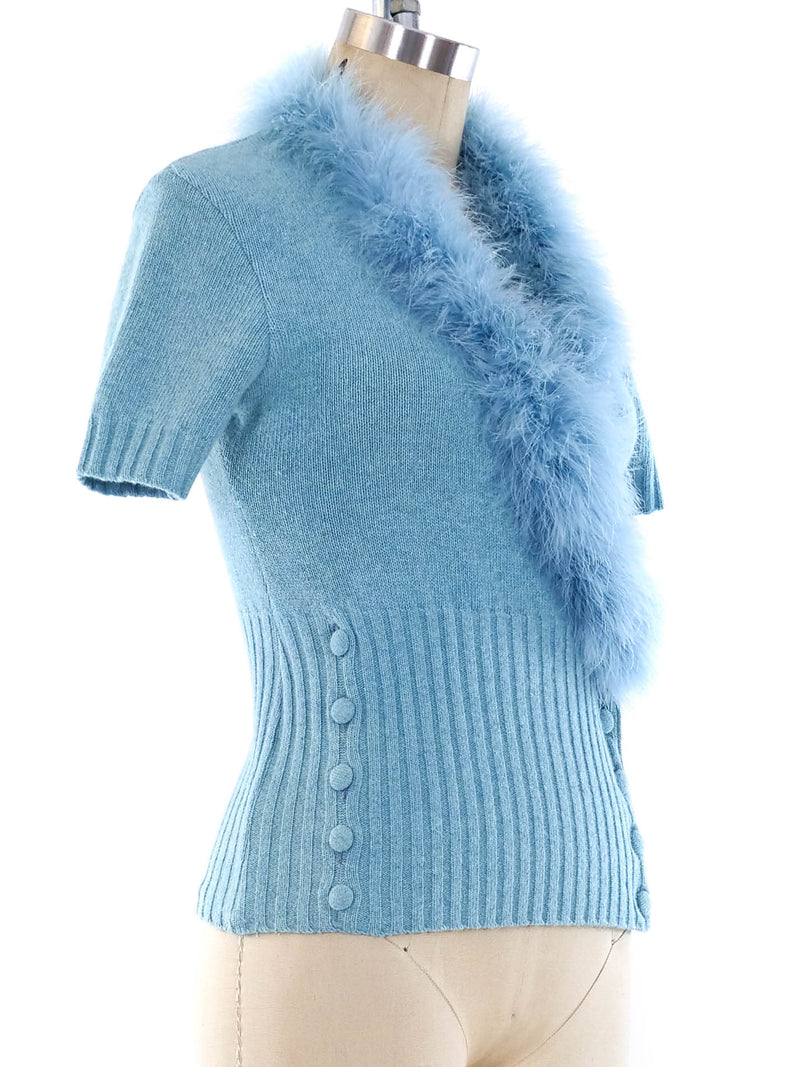 Dolce and Gabbana Marabou Feather Trimmed Top Top arcadeshops.com