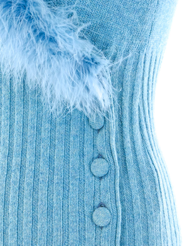 Dolce and Gabbana Marabou Feather Trimmed Top Top arcadeshops.com