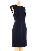 Gianni Versace Navy Crepe Shift Dress Dress arcadeshops.com