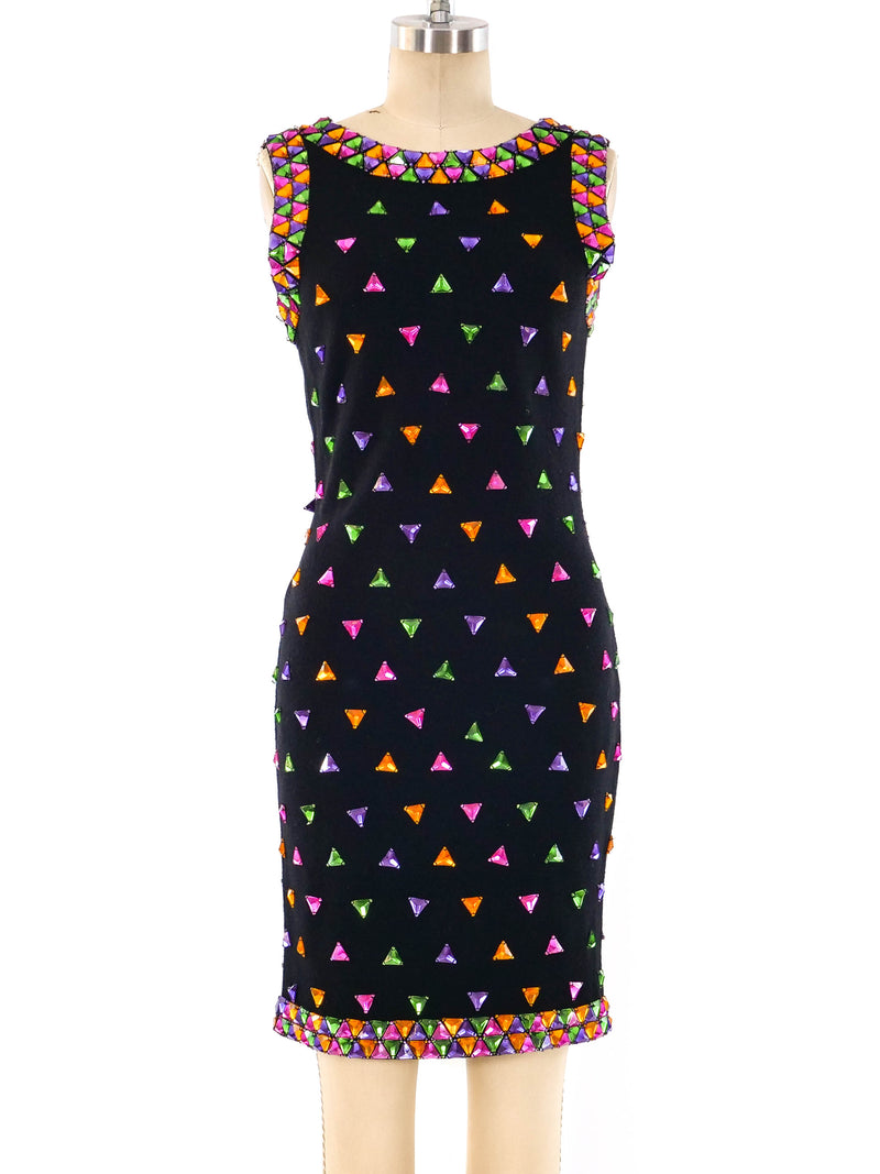 Faux Jewel Embellished Knit Dress Dress arcadeshops.com