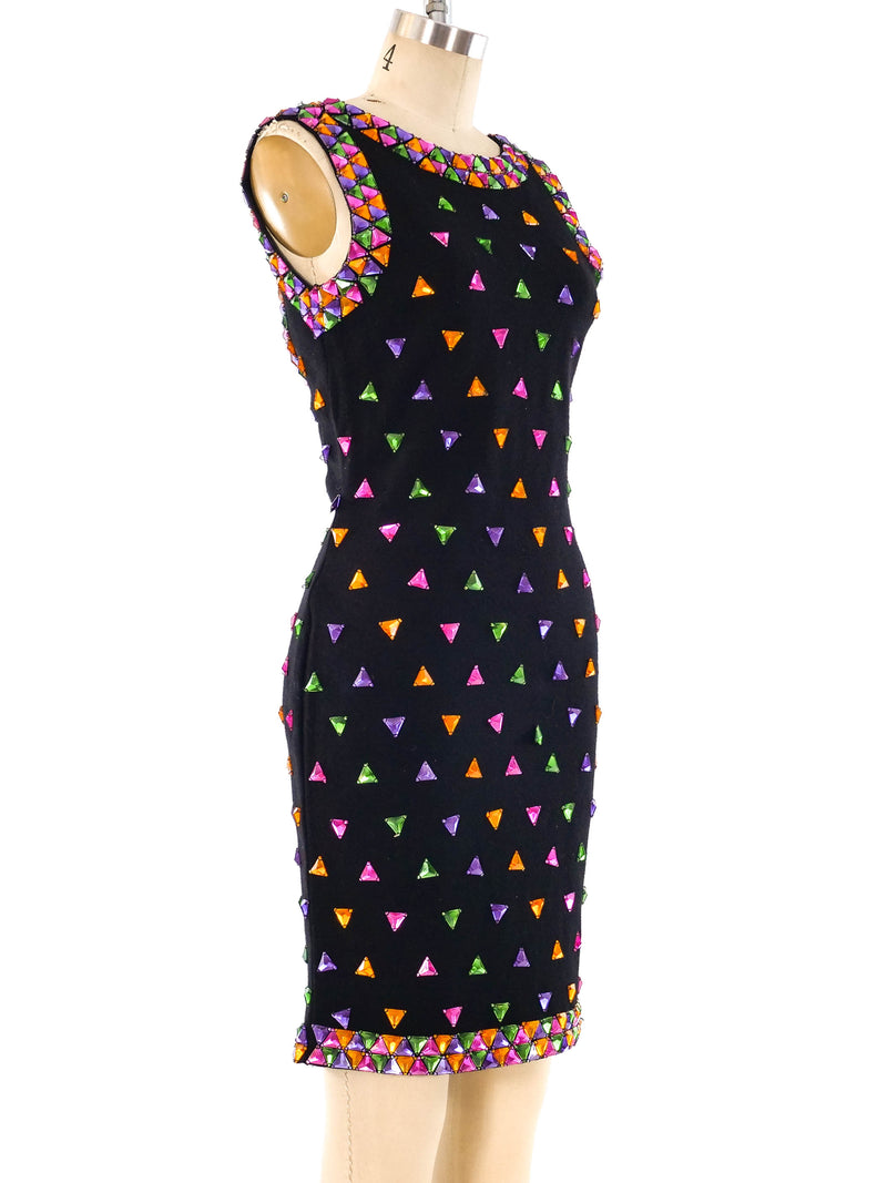 Faux Jewel Embellished Knit Dress Dress arcadeshops.com