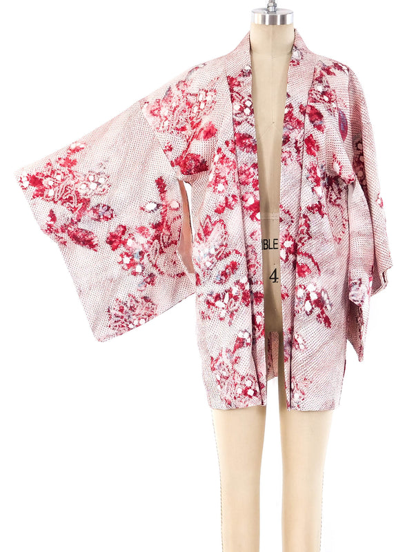 Floral Tie Dye Shibori Kimono Jacket arcadeshops.com