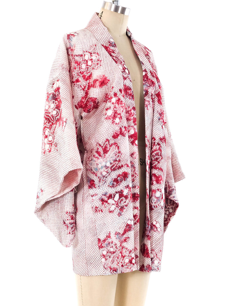 Floral Tie Dye Shibori Kimono Jacket arcadeshops.com