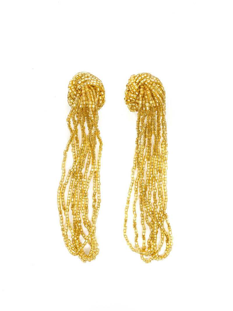 Bead Embellished Multistrand Drop Earrings Accessory arcadeshops.com
