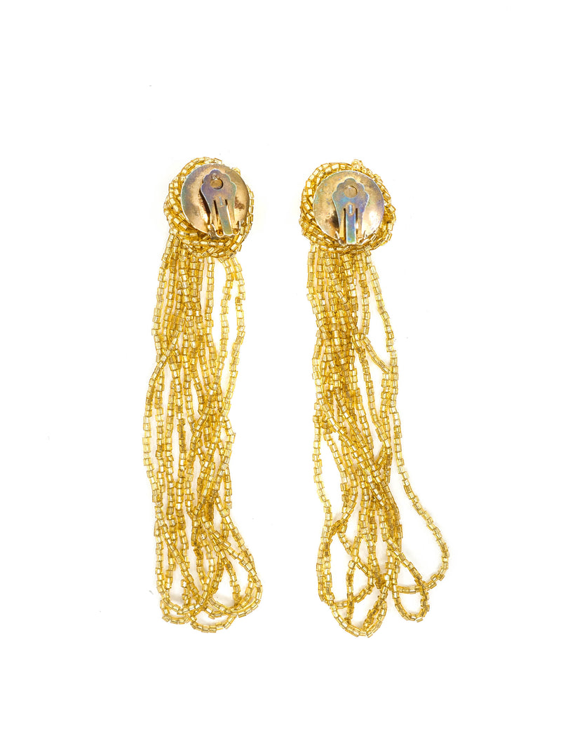 Bead Embellished Multistrand Drop Earrings Accessory arcadeshops.com