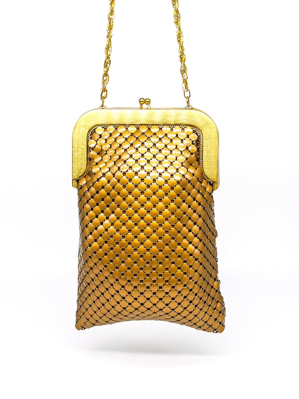 Whiting and Davis Gold Metal Mesh Bag Accessory arcadeshops.com