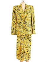 Yellow Floral Dress Ensemble Suit arcadeshops.com
