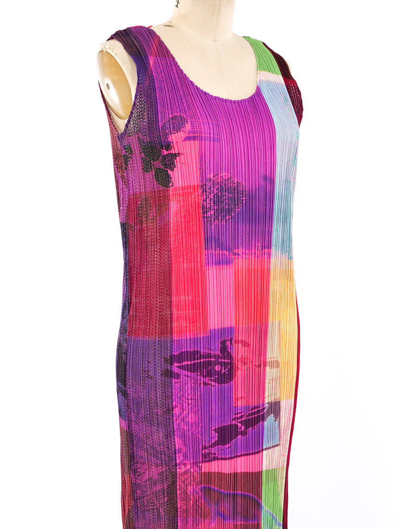 Issey Miyake Photo Printed Perforated Tank Dress Dress arcadeshops.com