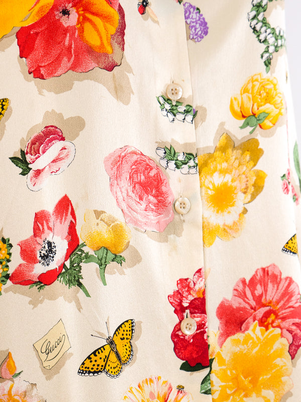 Gucci Flora Silk Shirt Top arcadeshops.com