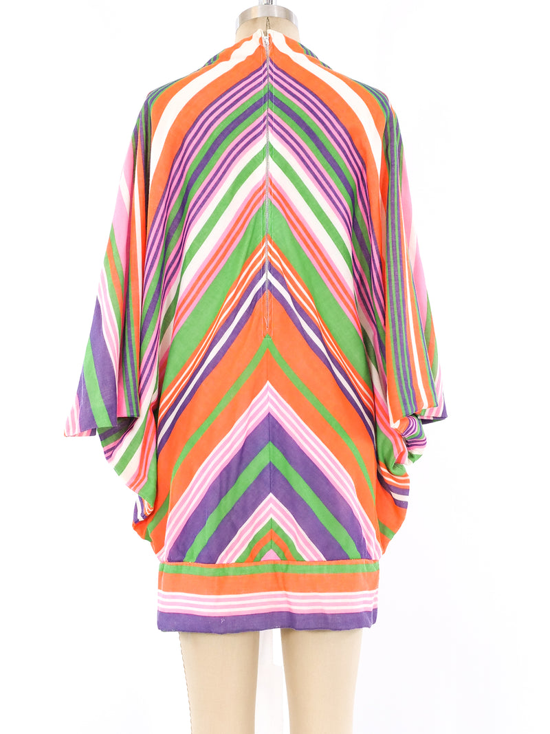 Rainbow Striped Batwing Mini Dress Dress arcadeshops.com